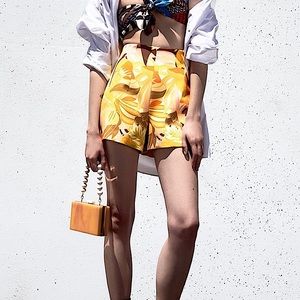 Zara High Waisted Multicolor Floral Shorts